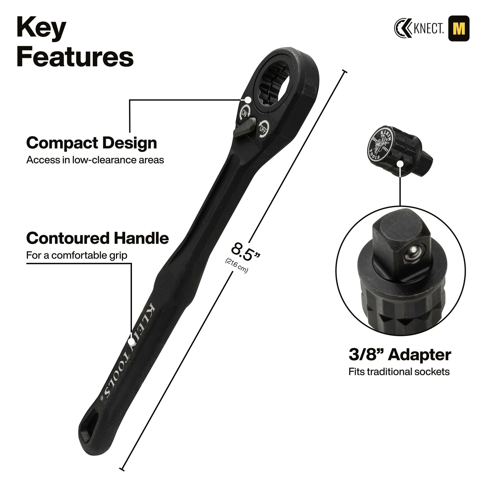 Set de chei tubulare KNECT™ cu acționare de 3/8 inch, rezistente la impact, 15 piese