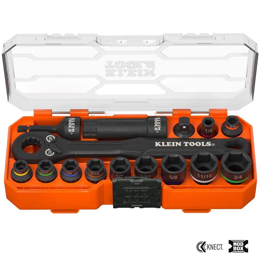 Set de chei tubulare KNECT™ cu acționare de 3/8 inch, rezistente la impact, 15 piese